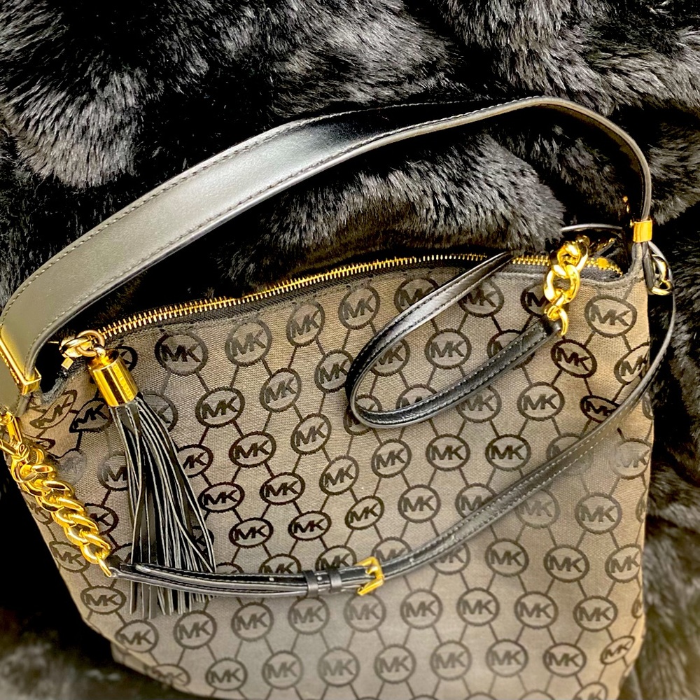 Michael Kors Bedford Monogram Canvas Shoulder Bag